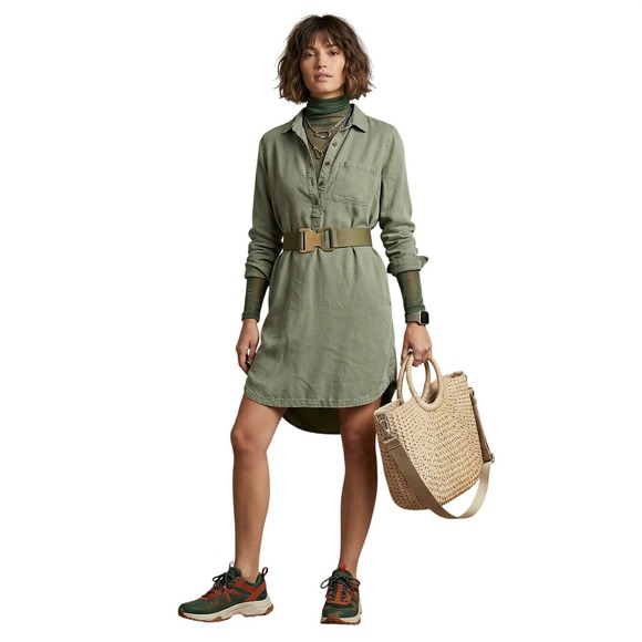 Old Navy Dresses & Skirts - OLD NAVY Tencel Lyocell Sage Green Shirt Dress Medium Boho Eco